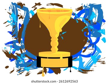 Trophy Cup graffiti. Abstract modern street art decoration performed in urban painting style.