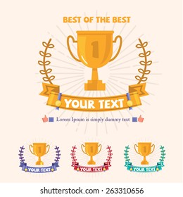 trophy cup with graphic element. winning concept - vector illustration