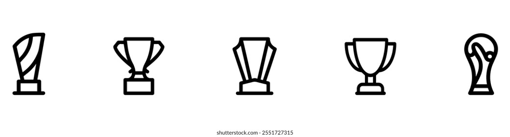 Ícone de taça de troféu. Ícone Prêmio. Taça do troféu, taça do vencedor, ícone da taça da vitória. Sinal de símbolo de recompensa para web e celular. Ilustração de vetor. EPS 10