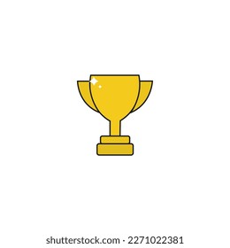 Trophy cup icon. Black cup isolated on white background