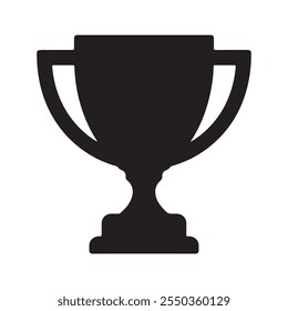 Trophy cup icon. Black Trophy cup icon on white background. Vector illustration