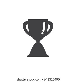 Trophy cup icon in black on a white background. Vector illustration