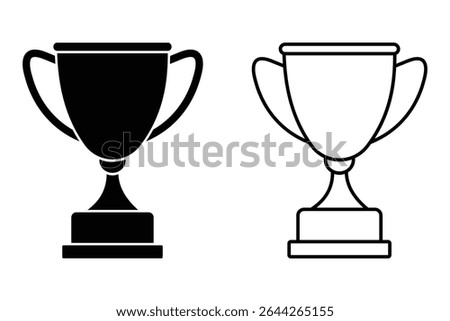 Trophy cup icon black and white vector. trophy icon in trendy flat style. Vector champion's cup icon. Sport trophy vector icon. Vector illustration.