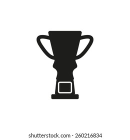 The trophy cup icon. Champion symbol. Flat Vector illustration