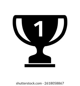 Trophy cup icon. Champion cup vector