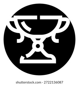 Trophy Cup Symbol in kreisförmigen Umrissen symbolisieren Sieg, Leistung und Belohnung für Sport, Wettbewerb oder Geschäft, minimale flache schwarz-weiße Vektor für Web, App und ui verwenden