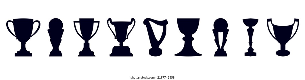 Trophy cup icon cullection vector