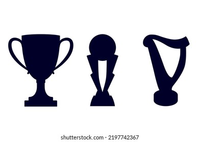 Trophy cup icon cullection vector