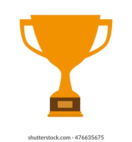 trophy cup icon design over white background, vector illustration
