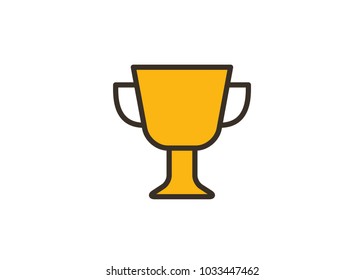 Trophy cup icon, filled line icon