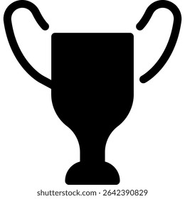 Trophy Cup Icon. First Place Winner Award. Vector Symbol