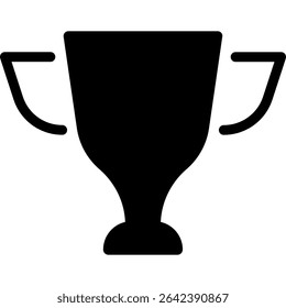 Trophy Cup Icon. First Place Winner Award. Vector Symbol