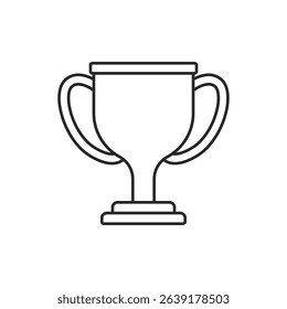Trophy cup icon in flat style. Award prize vector illustration on isolated background. Champion sports event sign business concept.