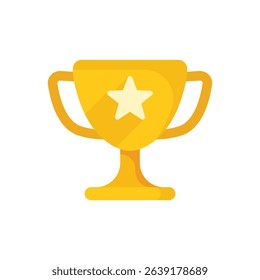 Trophy cup icon in flat style. Award prize vector illustration on isolated background. Champion sports event sign business concept.