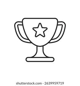 Trophy cup icon in flat style. Award prize vector illustration on isolated background. Champion sports event sign business concept.