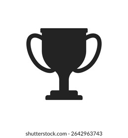 Trophy cup icon in flat style. Award prize vector illustration on isolated background. Champion sports event sign business concept.