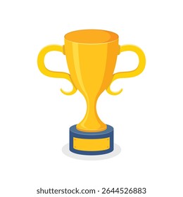 Trophy cup icon in flat style. Award prize vector illustration on isolated background. Champion sports event sign business concept.