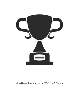 Trophy cup icon in flat style. Award prize vector illustration on isolated background. Champion sports event sign business concept.
