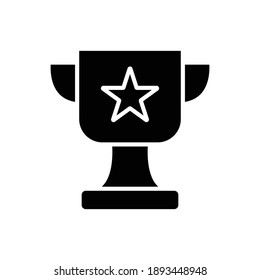 trophy cup icon glyph style vector design element