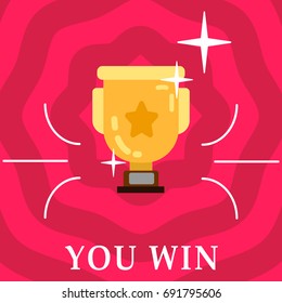 trophy cup icon illustration