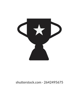 trophy cup icon illustration flat