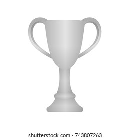 Trophy cup icon illustration. silver ( 2nd place ) 