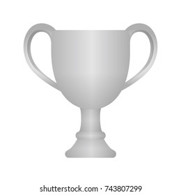 Trophy cup icon illustration. silver ( 2nd place ) 