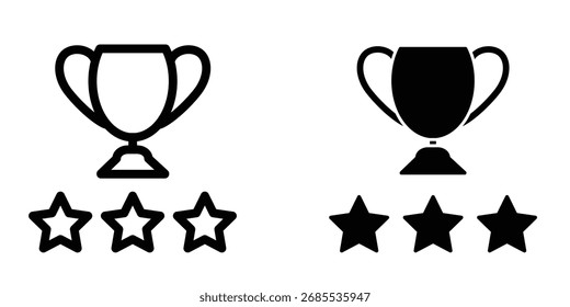 Ícone de taça de troféu ilustração vetor design modelo