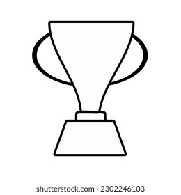 Icono de copa de trofeo aislado en fondo blanco. Ilustración vectorial.