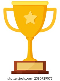 Trophy cup icon isolated on white background.