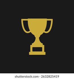 Ícone de taça de troféu isolado no fundo preto