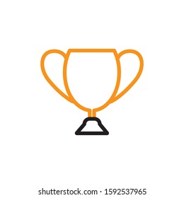 Trophy cup icon. Line and two colour design template