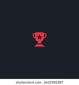 Trophy cup icon logo flat vector design