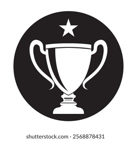 Trophy cup icon logo vector