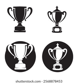 Trophy cup icon logo vector