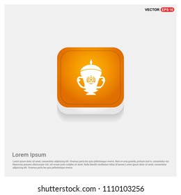 Trophy Cup Icon Orange Abstract Web Button - Free vector icon