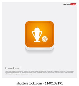 Trophy Cup Icon Orange Abstract Web Button - Free vector icon