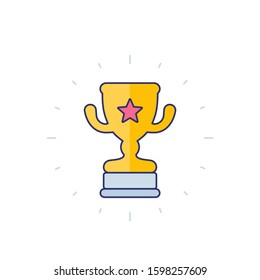 trophy cup icon with outline