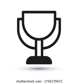 Trophy cup icon, outline vector sign, linear style pictogram isolated on white. Symbol, logo illustration. Editable stroke. Eps10 vector illustration.