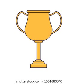 trophy cup icon over white background, vector illustration