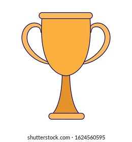 trophy cup icon over white background, flat design, vector illustration