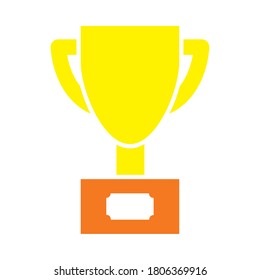 trophy cup icon over white background, flat style, vector illustration