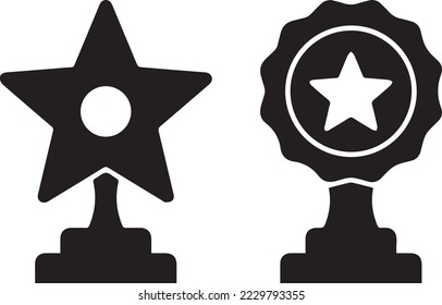 Trophy cup icon set. winner award icons set. Victory cup icon. Trophy cup symbol. First place cup. Minimalistic hipster design