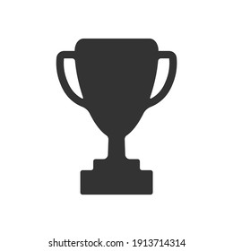 Trophy cup icon shape symbol. Winner Champion logo sign. Vector illustration image. Isolated on white background.