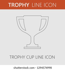 Trophy cup icon. Simple isolated linear pictogram.