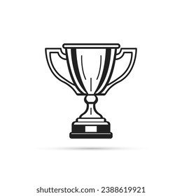 Trophy cup icon. Simple winner symbol. Isolated vector illustration