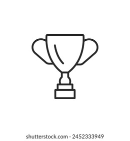 Trophy cup icon. Simplistic design of a classic trophy cup, symbolizing winning and high achievement in sports, business, or other competitive endeavors. Vector illustration.