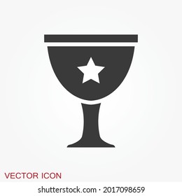 Trophy cup icon. Sport competition silhouette symbol.