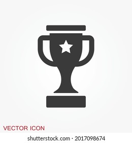 Trophy cup icon. Sport competition silhouette symbol.