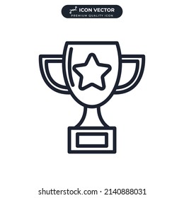 Trophy-Cup-Symbol-Vorlage für Grafik- und Web-Design-Sammlung Logo Vektorgrafik